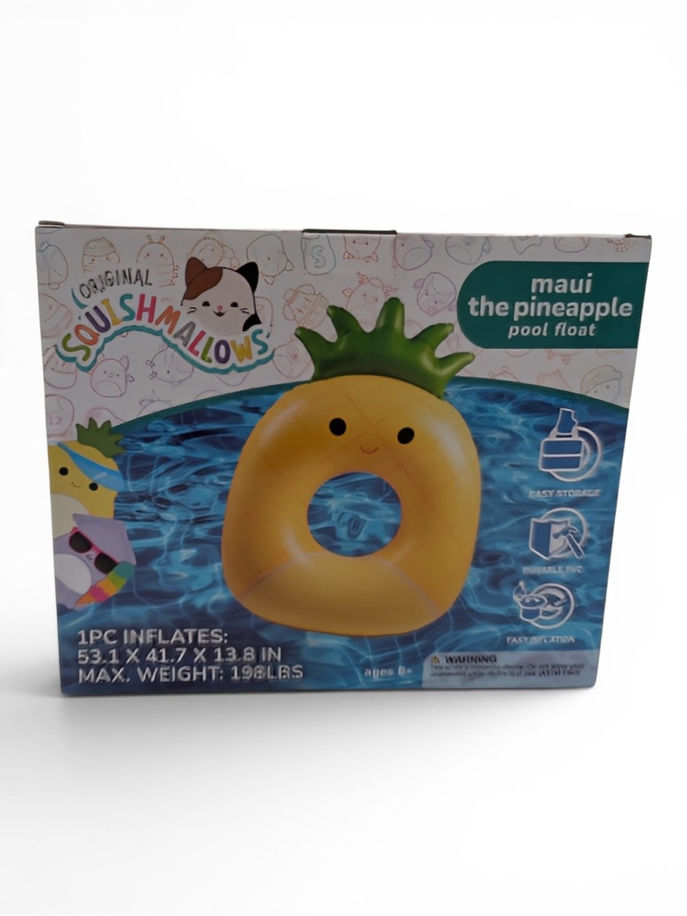 Squishmallows Pineapple Pool Float Yellow & Green